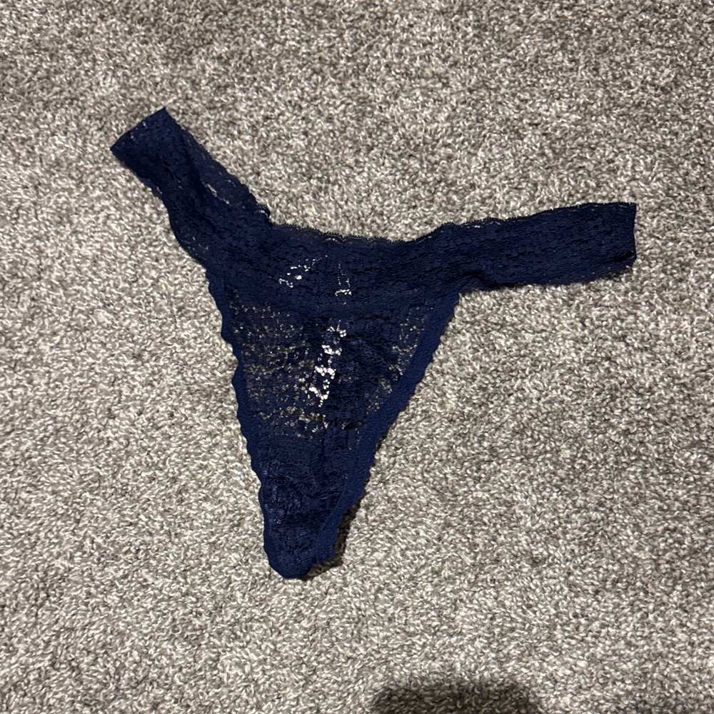 Lace Navy Blue Thong